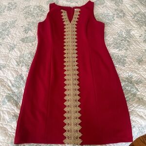 Cappagallo red and gold dress sz. 14, great condition